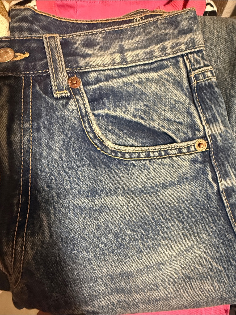 Zara Blue Wide-Leg Washed Jeans - Picture 3 of 7